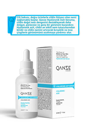 Qanze Hyalüronik Serum – Yoğun Nemlendirici & Çizgi Karşıtı | Tüm Cilt Tipleri Için 30ml