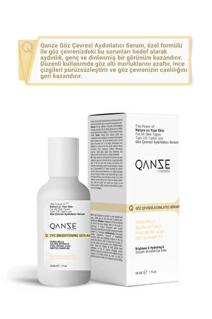 Qanze Göz Çevresi Aydınlatıcı Serum – Morluk Ve Şişkinlikleri Azaltan Gençleştirici Göz Bakım Serumu 30ml