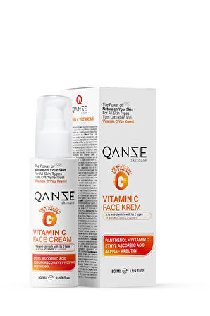 Qanze Vitamin C Yüz Kremi – İki Farklı C Vitamini İçerir 50ml