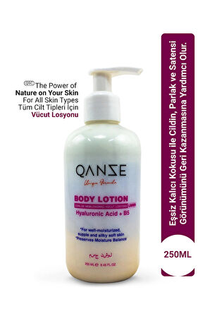 Qanze Libren Vücut Losyonu – Yoğun Nemlendirme Hyaluronic Acid + B5 Ve Çiçeksi Koku – Libree 250ml