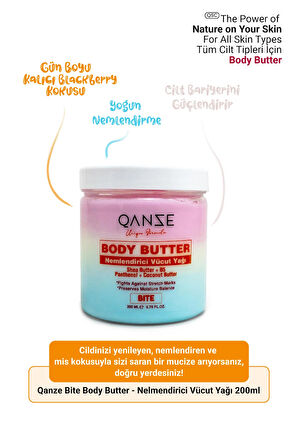 Qanze Bite Body Butter – Yoğun Nemlendirme Ve Orman Meyveleri Kokusu – VS Blackberry – 200ml