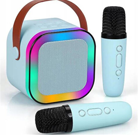 WowKids SY13 İki Mikrofonlu Mavi Karaoke Speaker