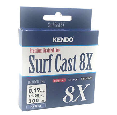 Kendo Surf Cast 8X Fıghtıng 300 mt Örgü İp ( ICE BLUE) 0,15mm