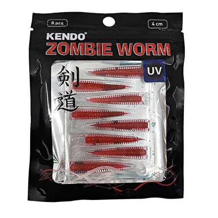 Kendo Zombie Worm Blueberry Scent CY029 Lrf Silikonu 4cm RED