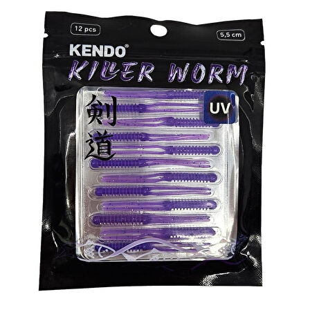 Kendo Killer Worm Shrimp Scent CY410 Lrf Silikonu 5,5cm PURPLE