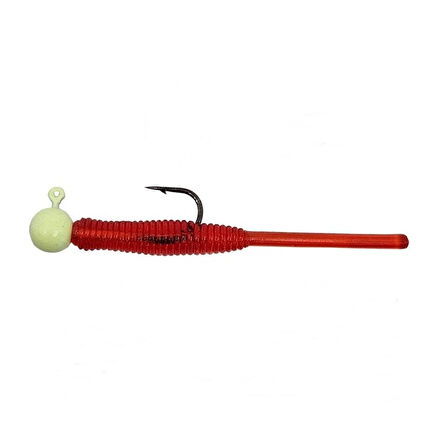 Kendo Hook Worm CY090 Jighead+Lrf Silikonu 1gr+4.5cm Head Glow/Red