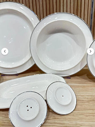 Twinkle Rise 28 Parça Bone Porselen Yemek Takımı Platin 13PLT01