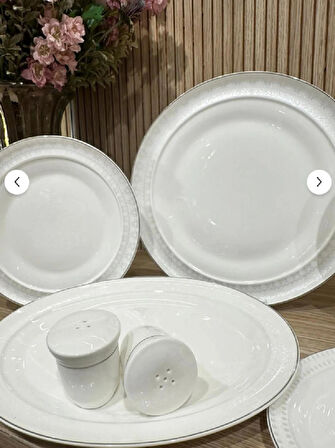 Twinkle Starlight 28 Parça Bone Porselen Yemek Takımı Platin 16PLT01