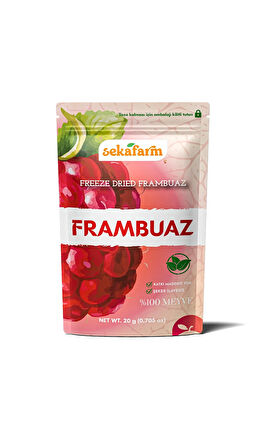 Freeze Dried Frambuaz, Dondurularak Kurutulmuş Meyve Cipsi, Freeze Dry Meyve Kurusu 20gr