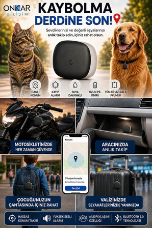 OKAM TAG  Ios & Android Uyumlu Airtag Akıllı Gps Takip Cihazı(SİYAH)