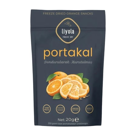 Liyola Freeze Dry Dondurarak Kurutulmuş Portakal Dilimleri 20 G  -  Doğal Şekersiz Atıştırmalık