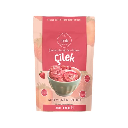 Liyola Freeze Dry Dondurularak Kurutulmuş Çilek 15 g - Şeker İlavesiz Doğal Atıştırmalık