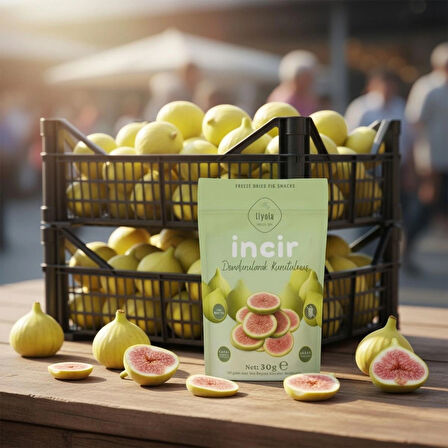 Liyola Freeze Dry Mut Beyazı İncir – Katkısız, Şeker İlavesiz, %100 Doğal Dondurularak Kurutulmuş Meyve Atıştırmalığı, 30 g