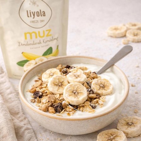 Liyola Freeze Dry Dondurarak Kurutulmuş Muz Dilimleri 20 G X 5 -  Doğal Atıştırmalık (Beşli Paket)
