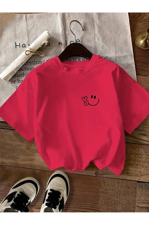 Unisex Smile Baskılı Tasarım Tshirt