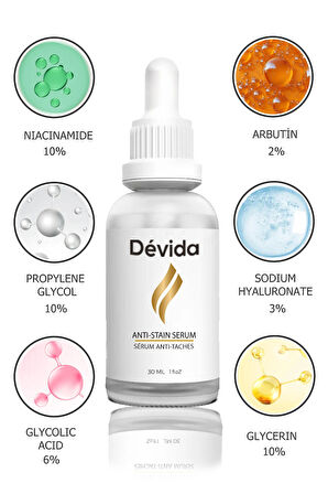 Devida Yoğun Leke Karşıtı Aydınlatıcı Canlandırıcı Anti-Tache Premium Serum