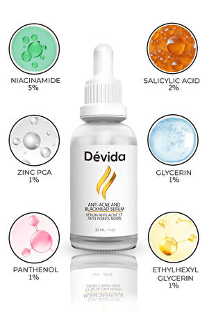 Devida Sivilce Karşıtı,Siyah Nokta,Akne Giderici Serum Anti-Acne Et Anti-Points Noirs