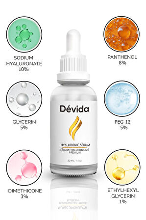 Devida Yoğun Nemlendirici Aydınlatıcı Hyaluronique Premium Serum