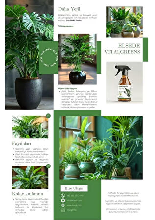 ELSEDE Vitalgreens Sprey - Daha Yeşil Bitkiler Için Aminoasitli Ve Hızlı Etkili Bitki Besini