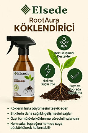 ELSEDE RootAura Köklendirici – Süs Bitkileri İçin Hümik & Fulvik Asitli Kök Geliştirici Sprey