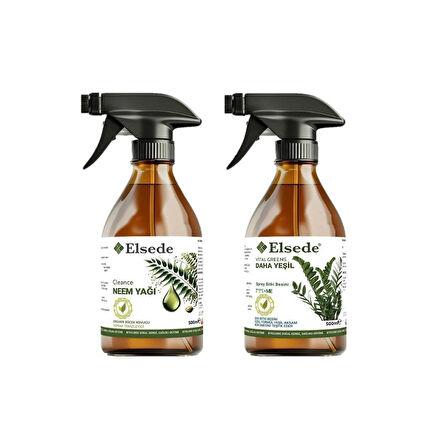 ELSEDE İkili Bakım Seti - Vitalgreens Sprey Daha Yeşil Bitki Besini Ve Cleance Sprey Neem Yağı