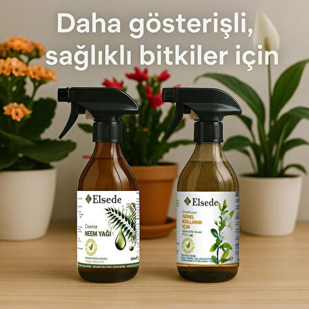 ELSEDE İkili Bakım Seti - Growfusion Sprey Genel Kullanım Bitki Besini Ve Cleance Sprey Neem Yağı