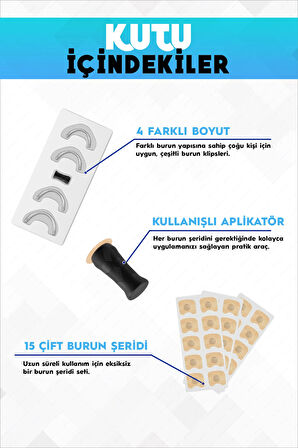 Premium Mıknatıslı Burun Bandı, 15'li Beyaz Horlama Önleyici Ve Burun Aparatı