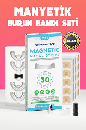 Premium Mıknatıslı Burun Bandı 30 Adet, 2025 Beyaz, Estetik Dilatörü, Breath Life!