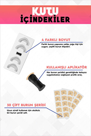Premium Mıknatıslı Burun Bandı 30 Adet, 2025 Beyaz, Estetik Dilatörü, Breath Life!