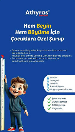 Focusmart Sitikolin Omega3 Magnezyum L-Treonat L-Arjinin Şurup 150 ml