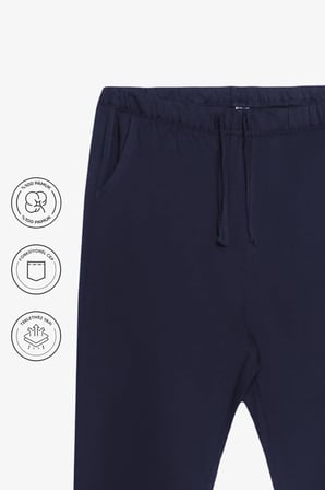 elemge %100 Pamuk Compact Penye Süprem Kadın Pijama Altı Cepli RegularFit Manşet Paça Esnek Terletmez Laci