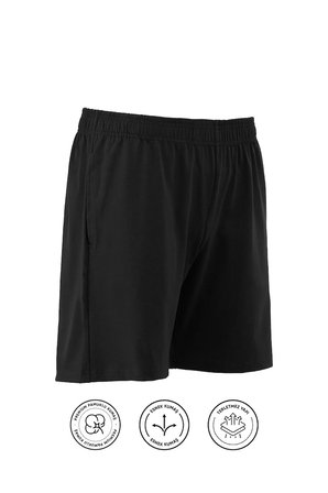elemge Pamuklu Erkek Şort Pijama Alt Siyah Cepli Ince Penye Esnek Rahat Kalıp Lastikli Terletmez Likralı