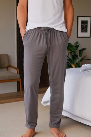 elemge %100 Pamuk 3lü Erkek Pijama Altı Süprem Compact Penye Cepli İpli Rahat Kalıp Terletmez Siyah-Gri-Lac
