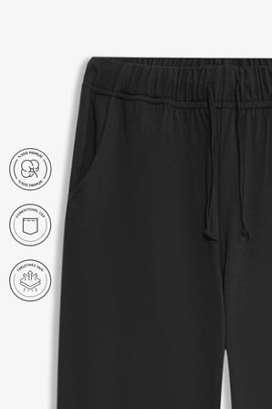 elemge %100 Pamuk 3lü Erkek Pijama Altı Süprem Compact Penye Cepli İpli Rahat Kalıp Terletmez Siyah-Gri-Lac