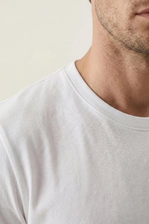 elemge Pamuk Likra Vücuda Oturan Magic Fit Beyaz Erkek T-Shirt Compact Penye Kısa Kol Esnek Tişört Elastan