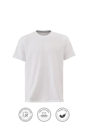 Elemge Pamuk Likra Vücuda Oturan Magic Fit Bej Erkek T-Shirt Compact Penye Kısa Kol Esnek Tişört Elastan