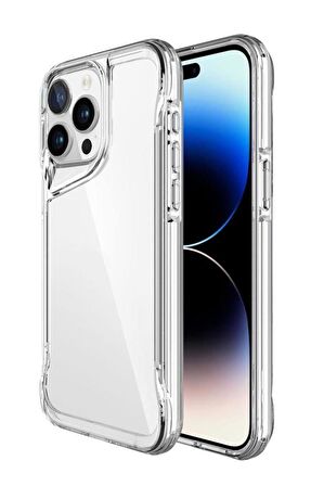 iPhone 15 Pro Kılıf Kamera Çıkıntılı Lüx Şeffaf Silikon 