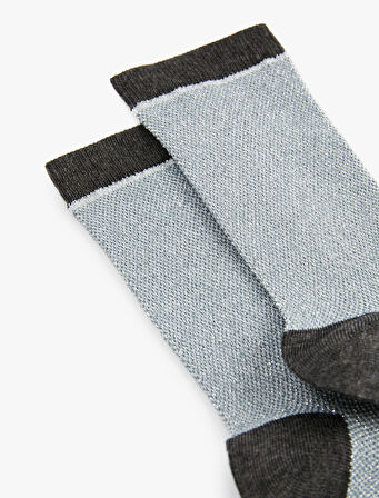 Renk Bloklu Soket Çorap