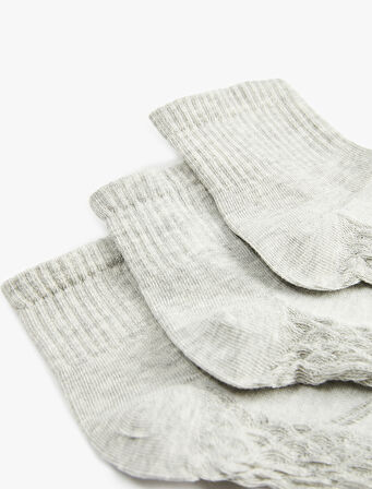 Dokulu 3'lü Soket Çorap Seti