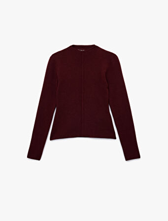 Hafif Dik Yaka Uzun Kollu Triko Kazak