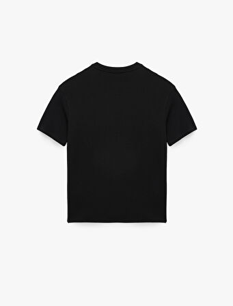 Kısa Kollu Bisiklet Yaka Pamuklu Basic Oversize Spor Tişört