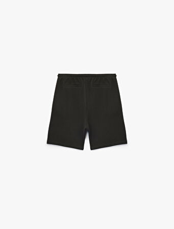 Beli Bağcıklı Pamuklu Cep Detaylı Spor Şort