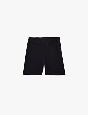 Beli Bağcıklı Pamuklu Cep Detaylı Spor Şort