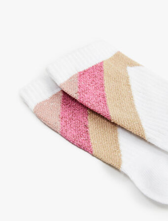 Pamuklu Desenli Soket Çorap