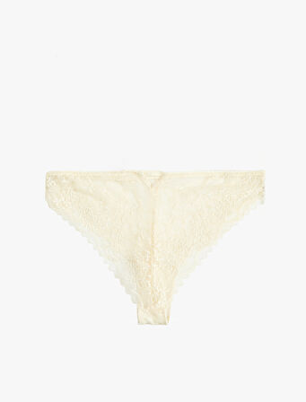 Rahat Kalıp Dantel Detaylı Brazilian Külot
