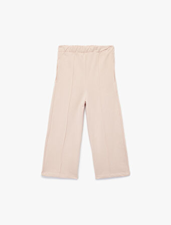 Pamuklu Şardonlu Geniş Paça Eşofman Altı