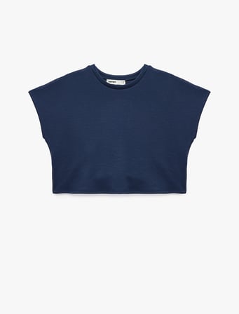 Slim Fit Bisiklet Yaka Kolsuz Basic Tişört