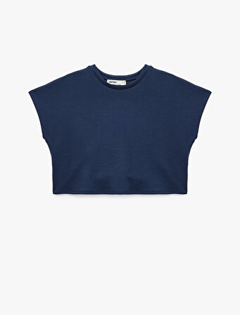 Slim Fit Bisiklet Yaka Kolsuz Basic Tişört