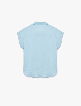  Aerobin Kumaş Düğmeli Klasik Yaka Kısa Kollu Gömlek