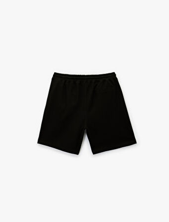 Beli Bağcıklı Cepli Baskılı Spor Şort